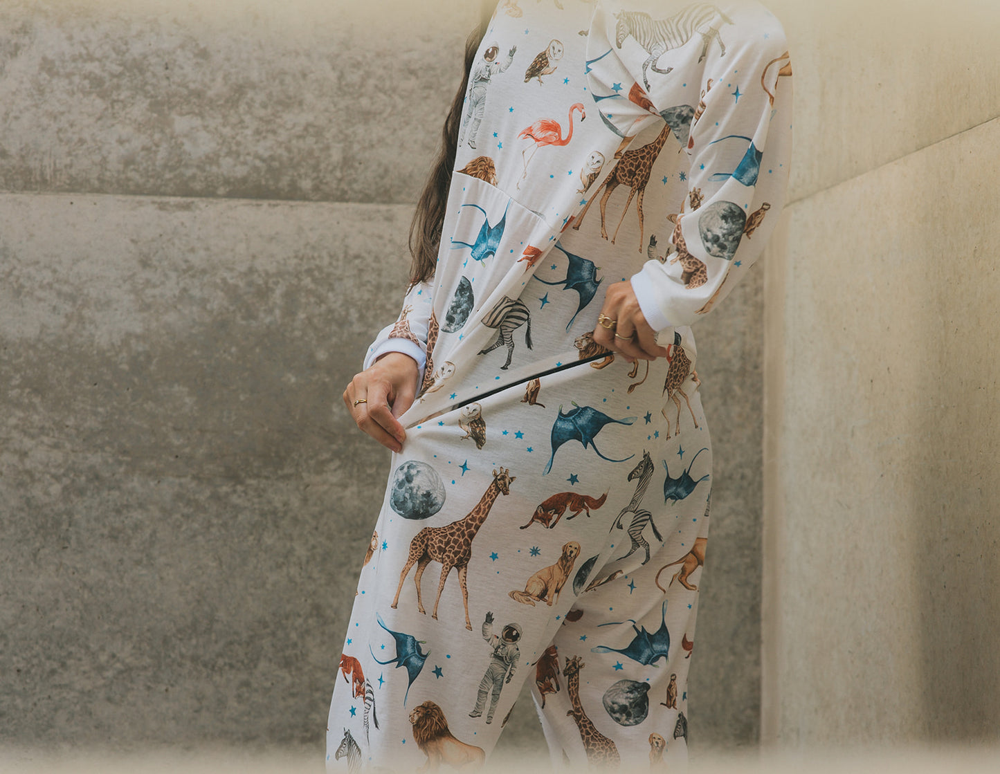 The Moonsuit, celestial animal print
