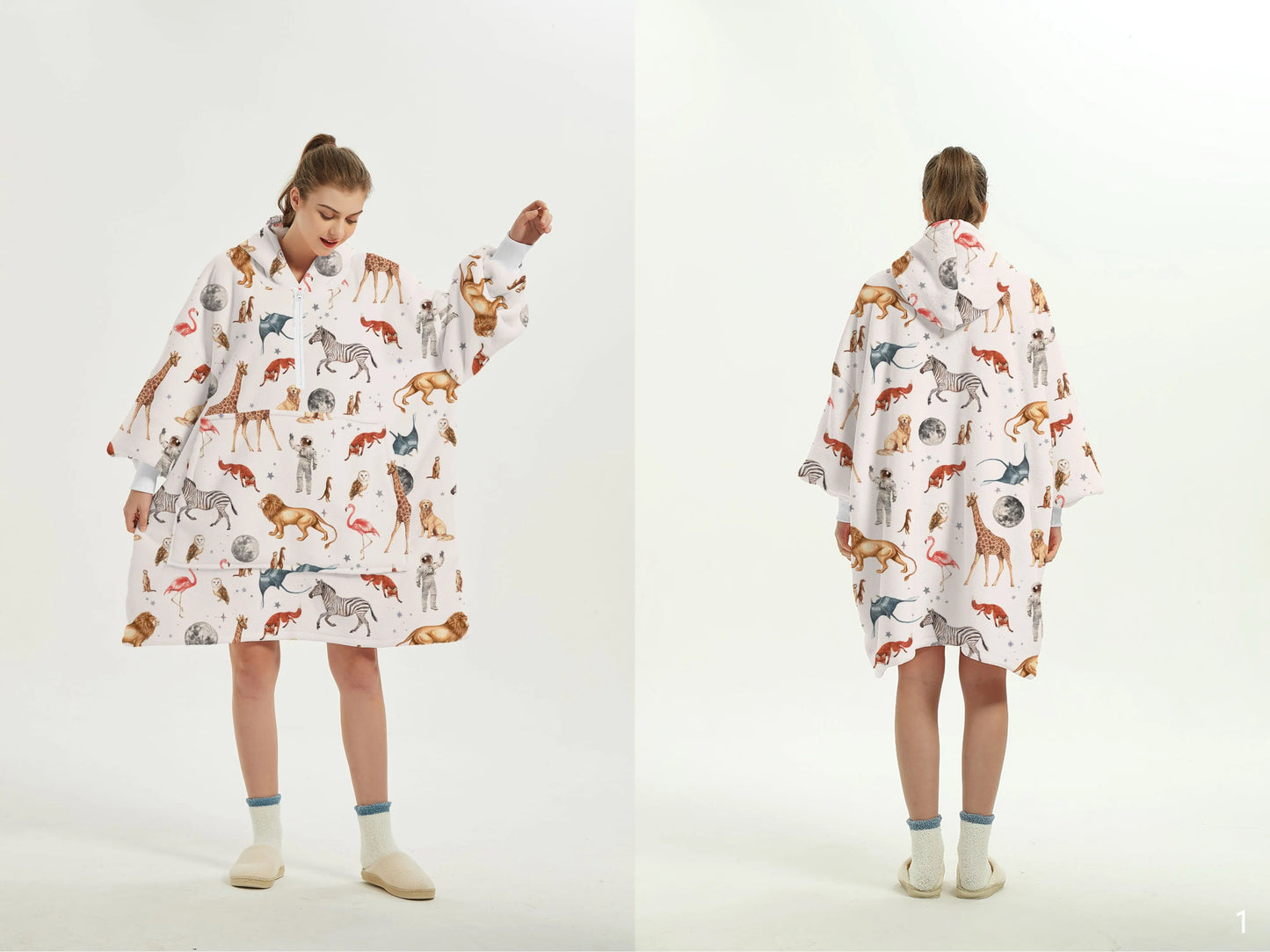 Wearable Blanket Hoodie Sherpa Fleece