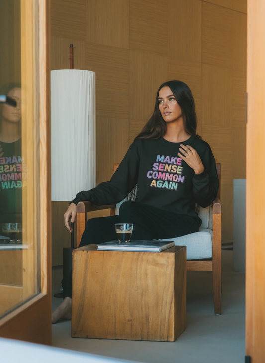 Oversized Heavyweight Unisex Sweatshirt: Make Sense Common Again