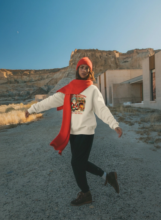 Oversized Heavyweight Unisex Sweatshirt: From The Windows To The Walls, I'm About To Deck The Halls