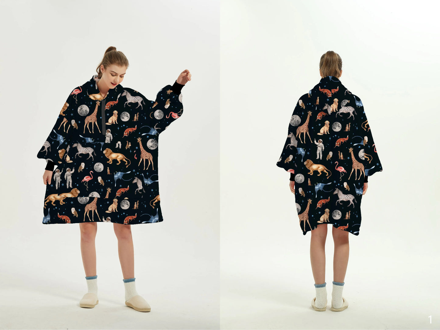 Wearable Blanket Hoodie Sherpa Fleece