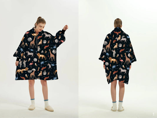 Wearable Blanket Hoodie Sherpa Fleece