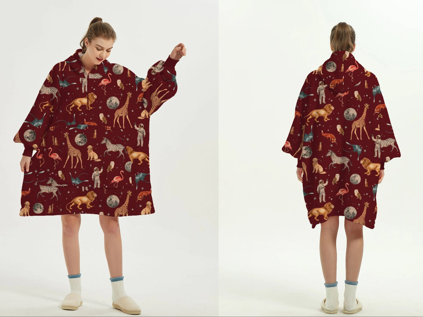 Wearable Blanket Hoodie Sherpa Fleece