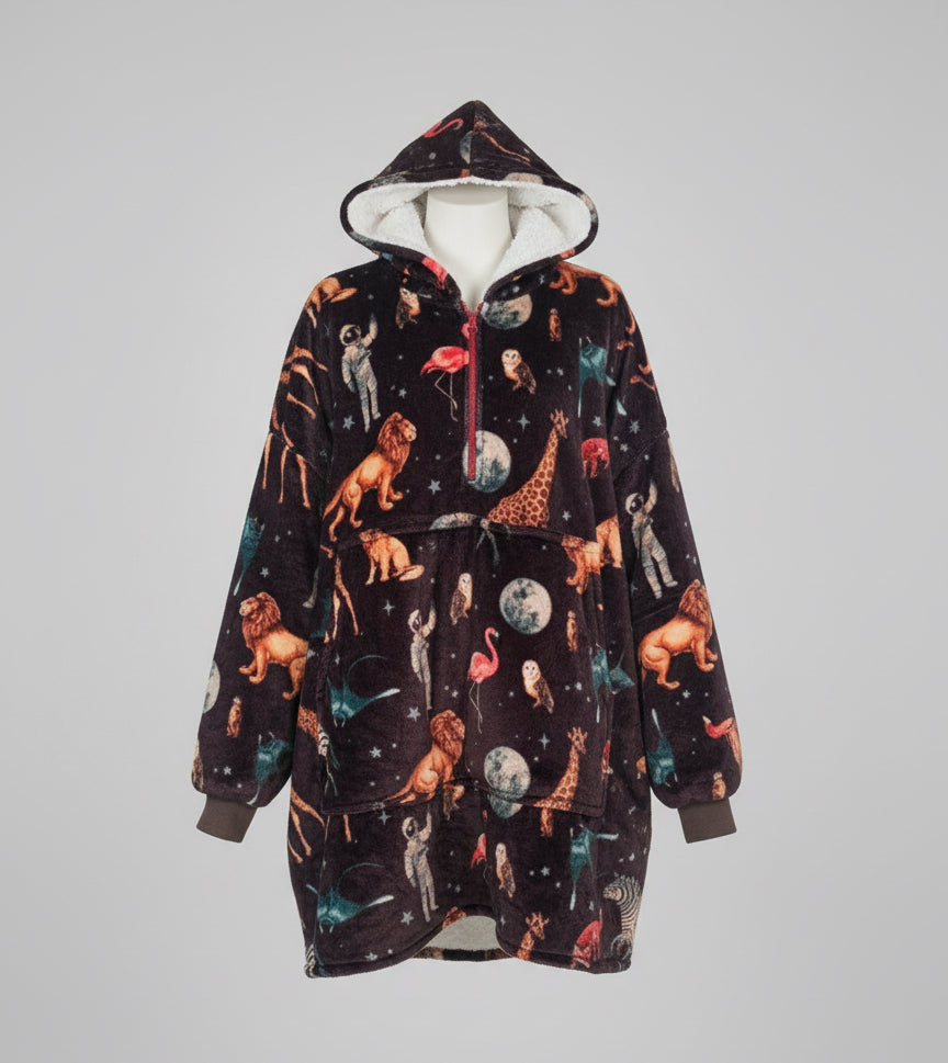 red wearable blanket mannequin