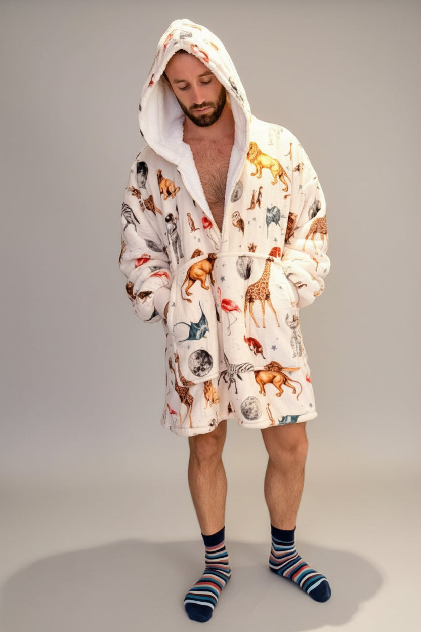 white wearable blanket male
